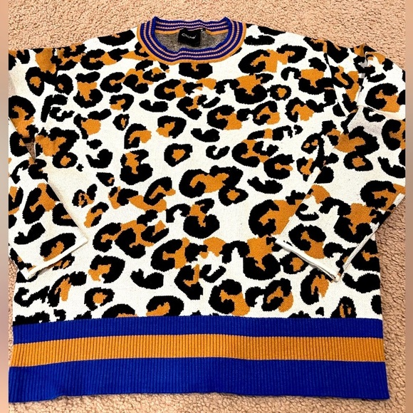 Women's CLICHE leopard print thick wool blend sweater - Picture 7 of 10